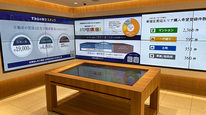 ザ・タワーズフロンティア札幌の店頭パネル＆デジタルサイネージ